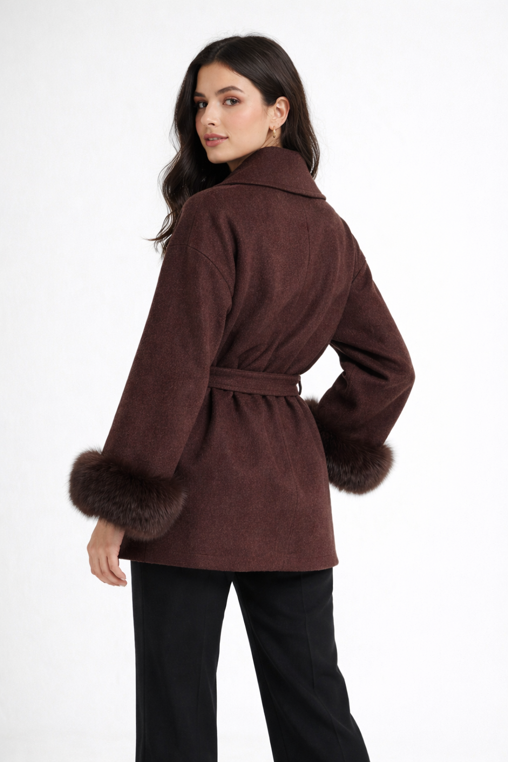 Zrina Fur Coat – Chocolate Brown