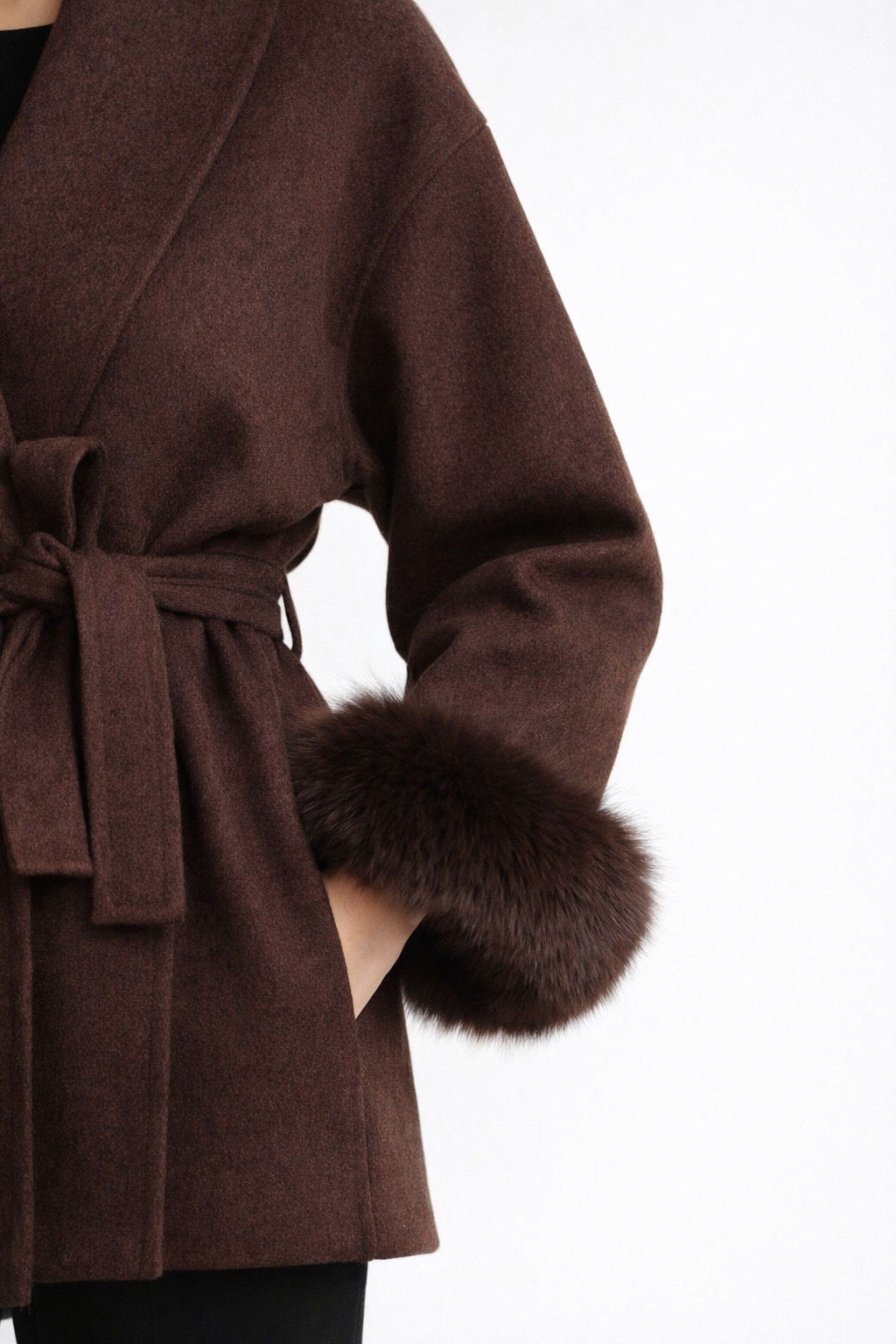 Zrina Fur Coat – Chocolate Brown